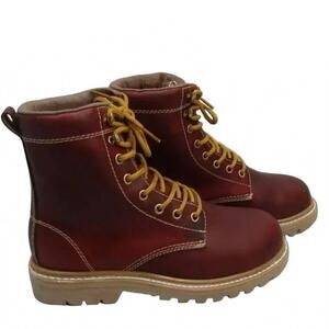 NEW REGA men's lace up leather composite toe work boots in brown